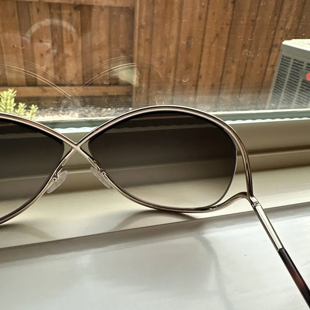 TOM FORD Miranda TF130 28G SHINY SAVANNAH TORTOISE PALE GOLD SUNGLASSES